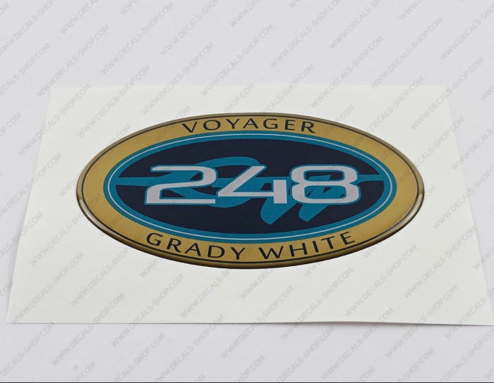 Grady White 248 Voyager Raised Domed 3D Decal 5" x 2.7" 1pcs.
